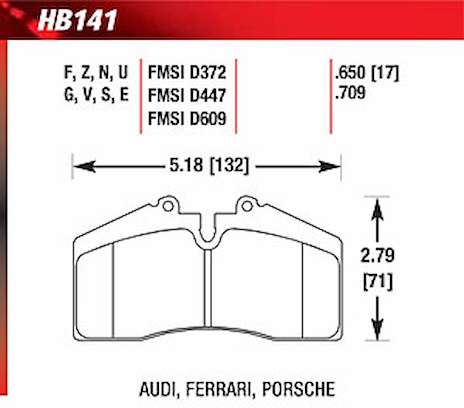 Blue 9012 Disk Brake Pads Audi RS2, Ferrari, Porsche