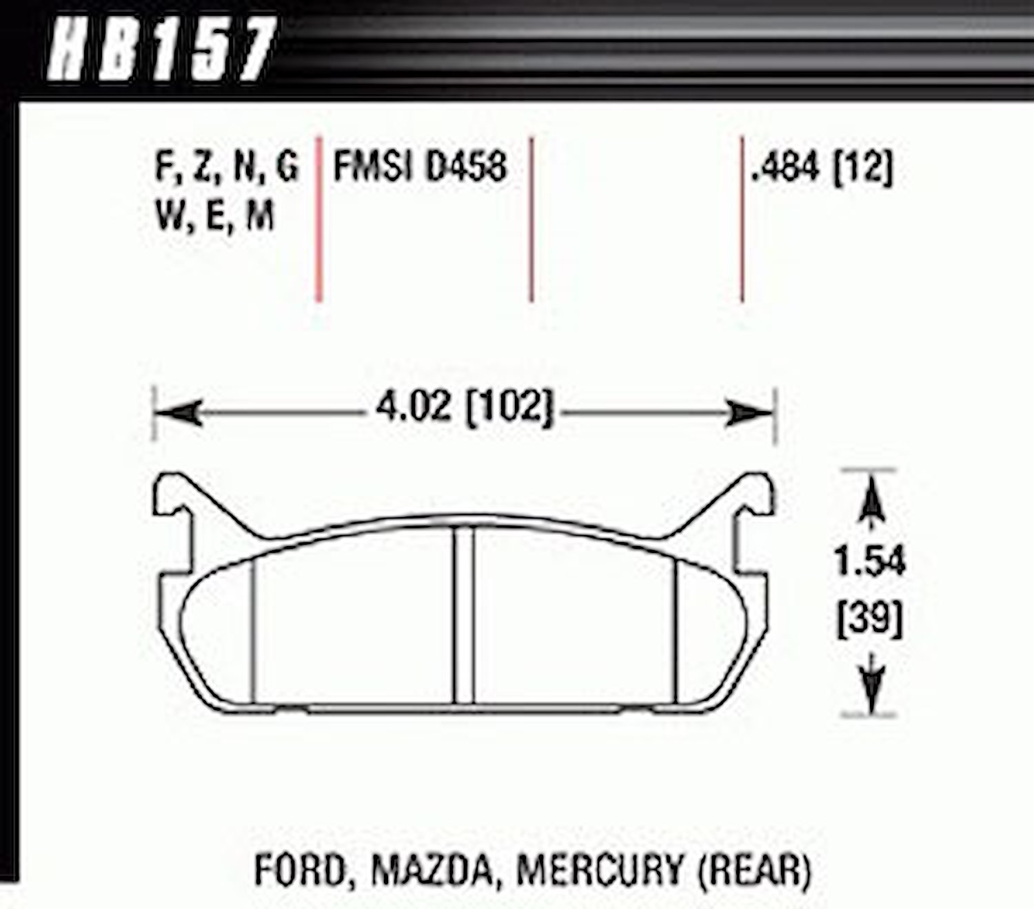 BLACK PADS Mazda Miata MX-5 1.6L Rear