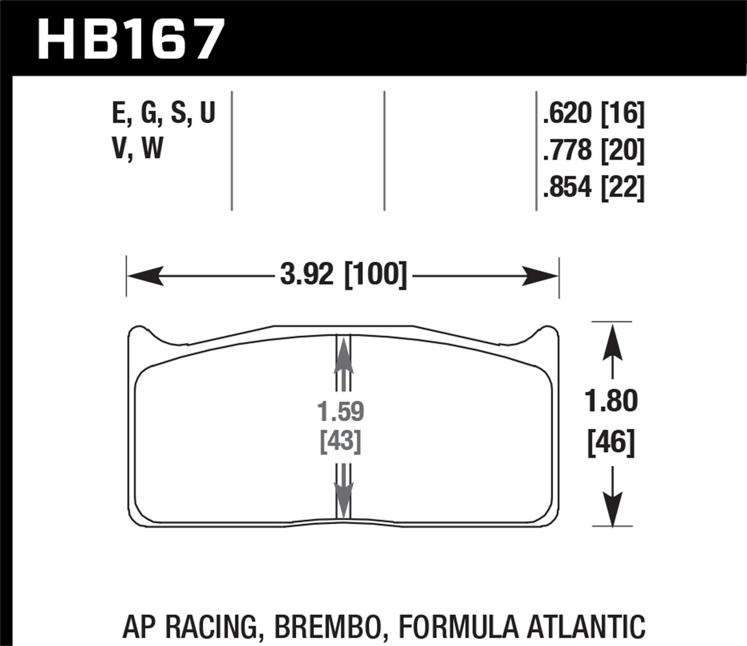 DTC-80 BRAKE PADS AP Racing Alcon Brembo