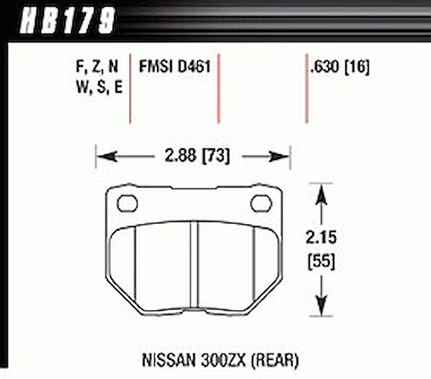 HT-10 PADS For for Nissan 300ZX Rear