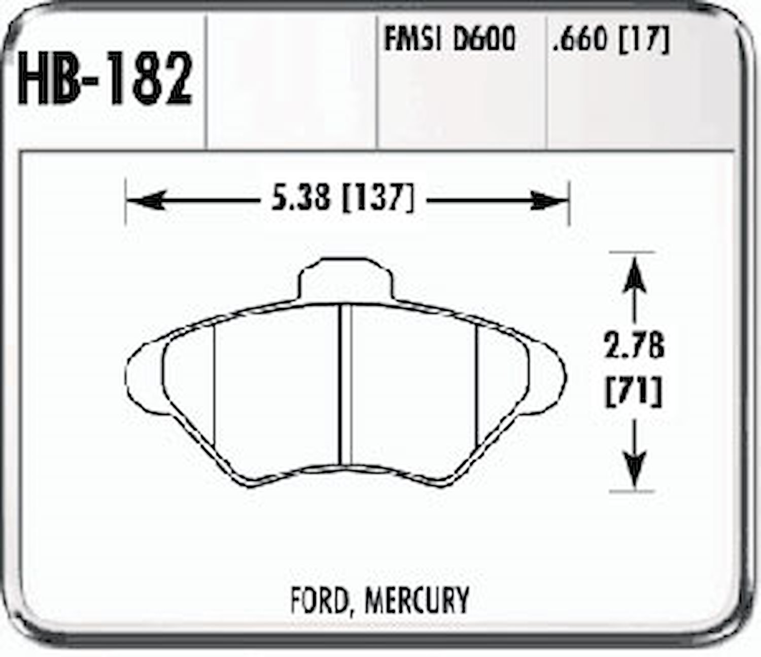 HP-Plus Performance Brake Pads 1993-97 Thunderbird/Cougar/XR7 incl. Super Coupe