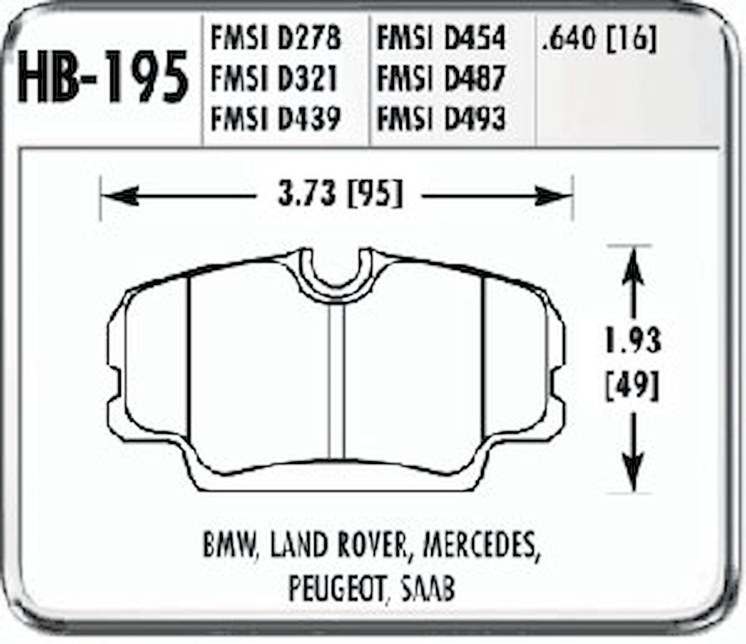 Hawk High Performance Front Brake Pads Fits: 90-4/91 318 i/iS