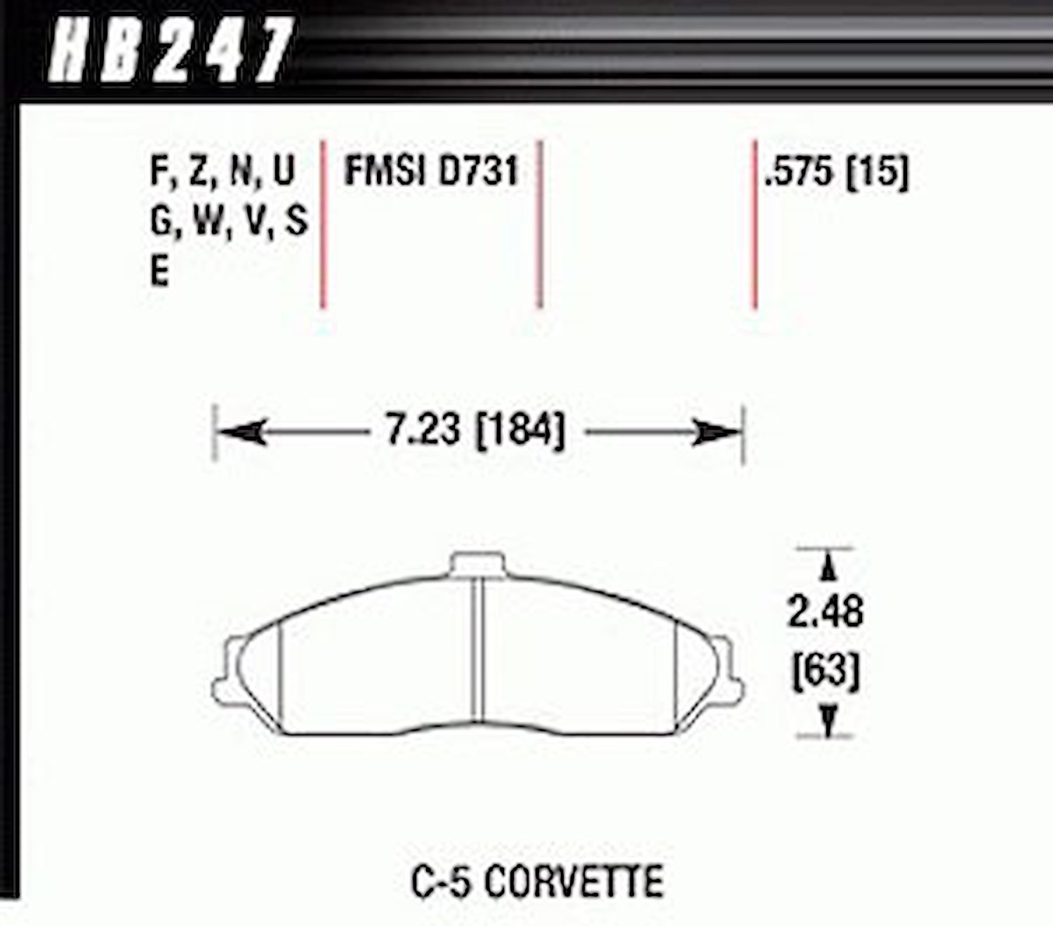 Disc Brake Pad HT-14 w/0.575 Thickness