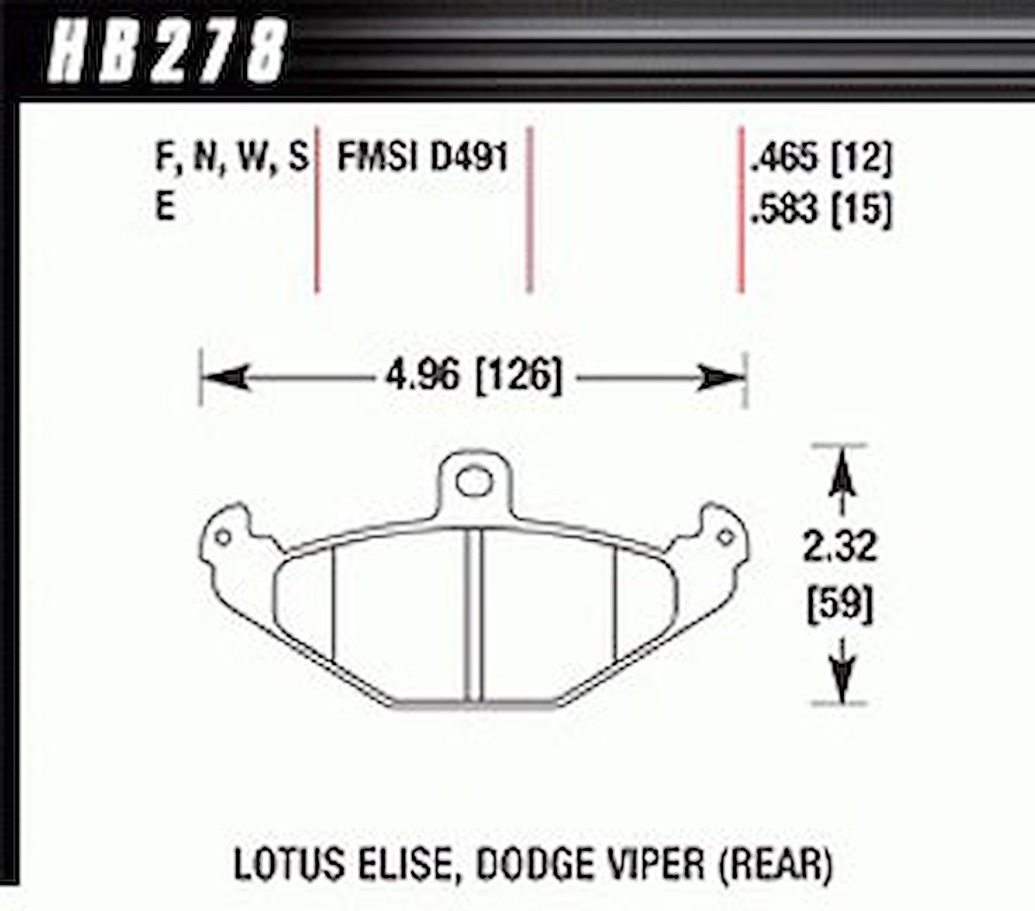 HT-10 PADS Lotus Elise Rear
