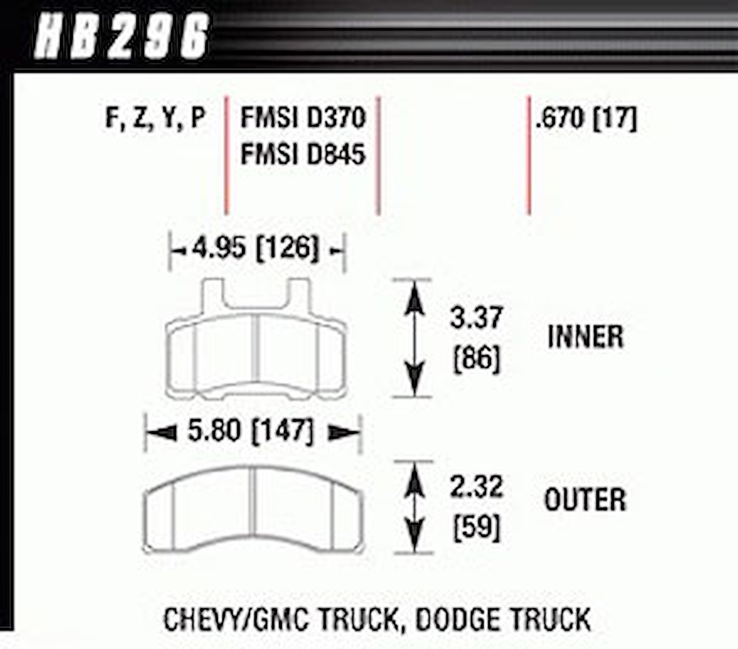 Performance Ceramic Brake Pads 1988-2000 Chevy/GM C2500 Pickup