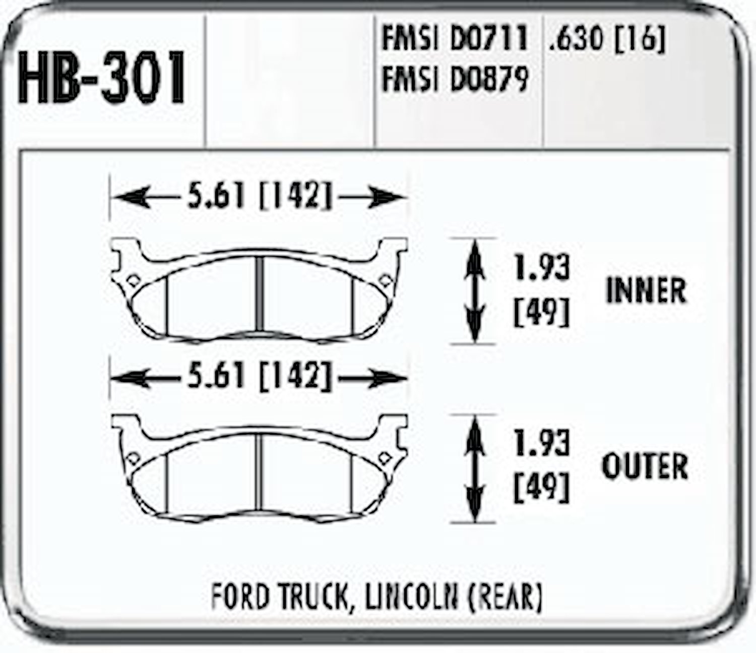 HPS Performance Brake Pads 1997-2002 Ford Expedition/Lincoln Navigator