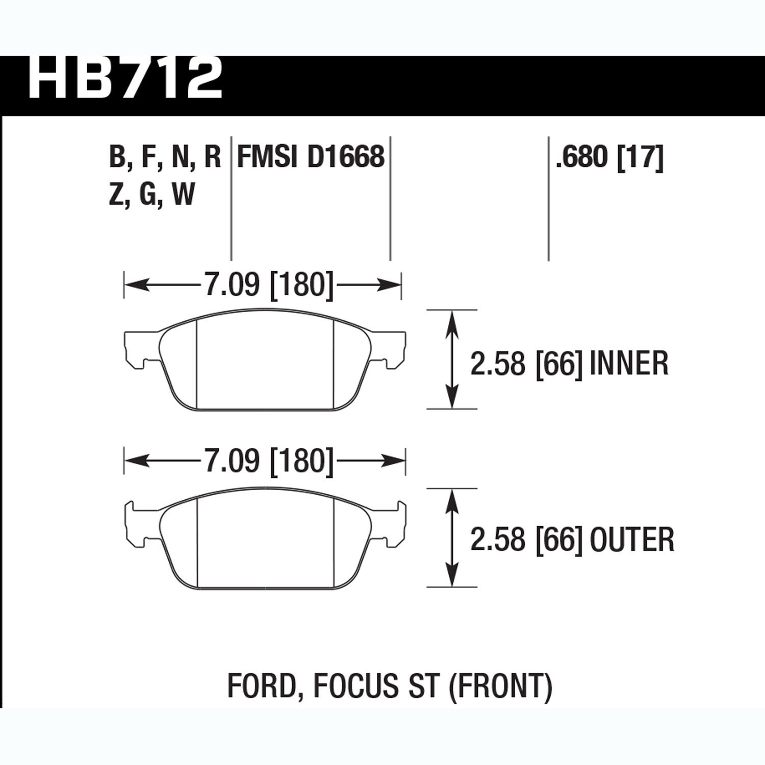 Ceramic Brake Pads 2013-14 Ford Focus ST