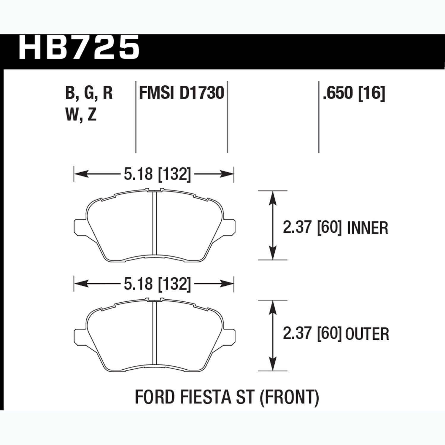 Ceramic Brake Pads 2014 Ford Fiesta ST