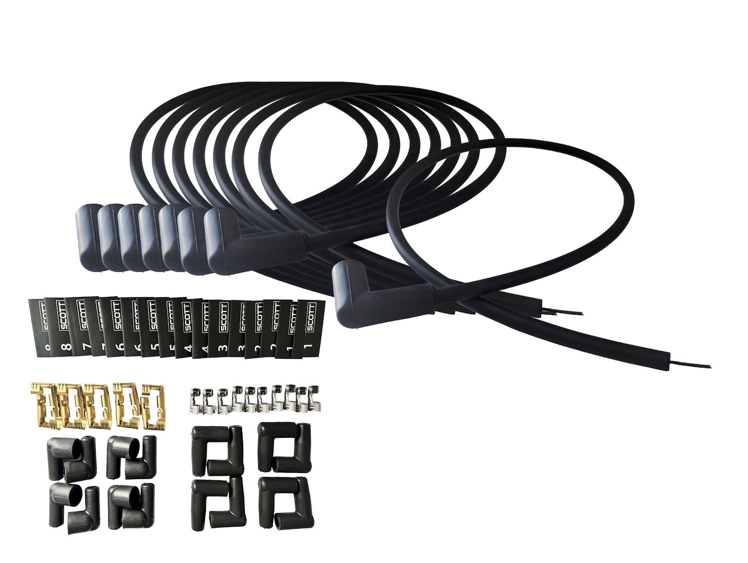 SPW300-NS-K90 DIY Super Mag Non-Sleeved Spark Plug Wire Set for DIY Sets [90-Degree Plug Boot]