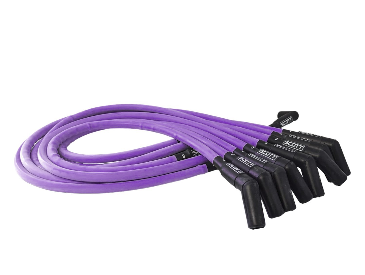 SPW-CH-415-6 High-Performance Silicone-Sleeved Spark Plug Wire Set for Big Block Chevy, Over Valve Cover [Purple]