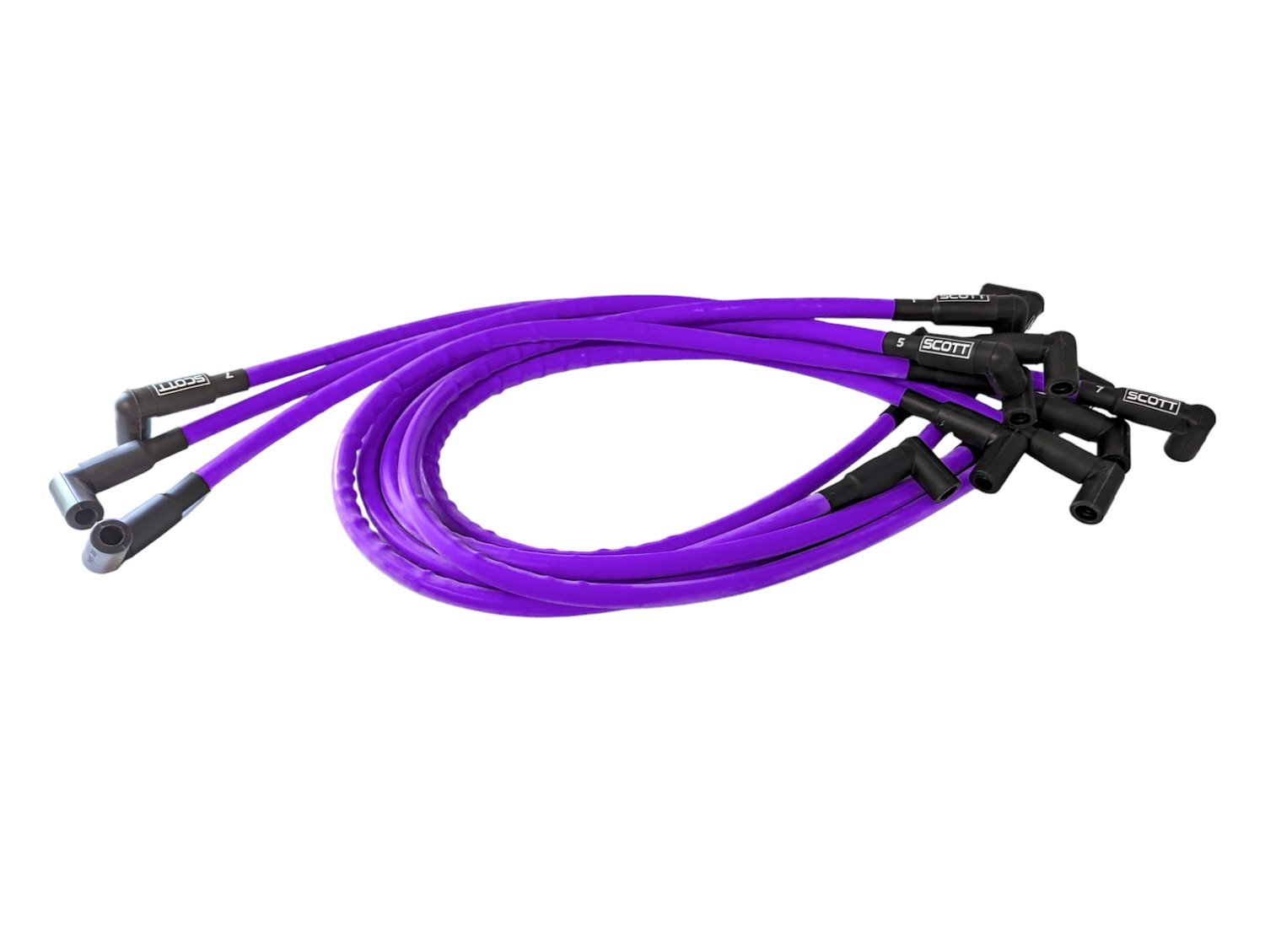 SPW-CH-430-6 High-Performance Silicone-Sleeved Spark Plug Wire Set for Big Block Ford, Under Header [Purple]