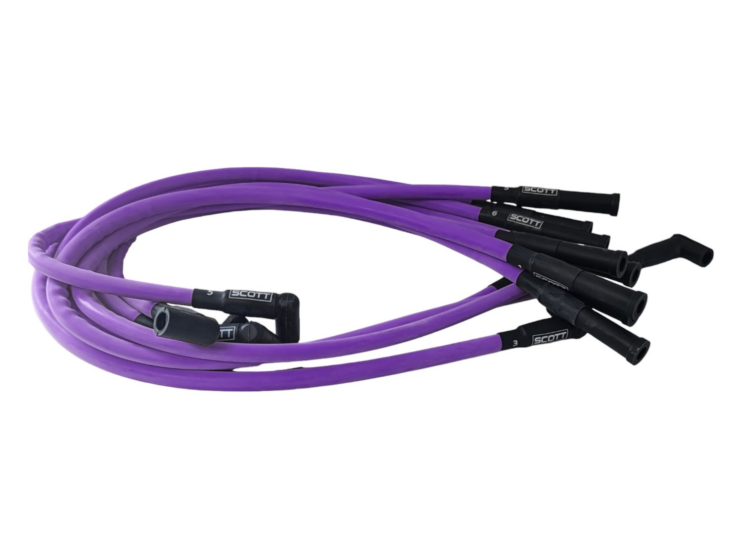 SPW-CH-660-6 High-Performance Silicone-Sleeved Spark Plug Wire Set for Small Block Dodge, Over Valve Cover [Purple]