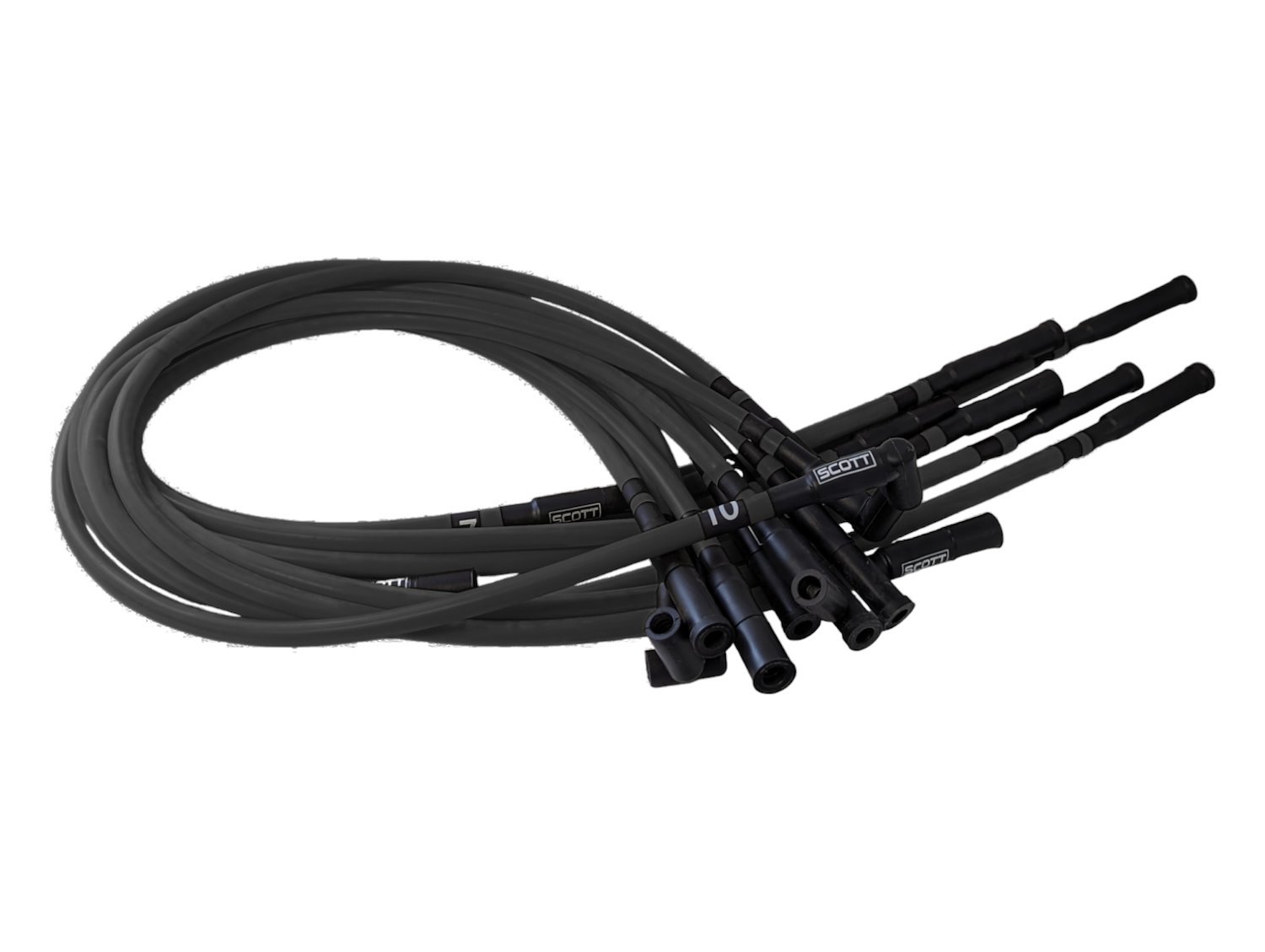 SPW-CH-690-I-1 High-Performance Silicone-Sleeved Spark Plug Wire Set for Dodge Viper (Gen-1) [Black]