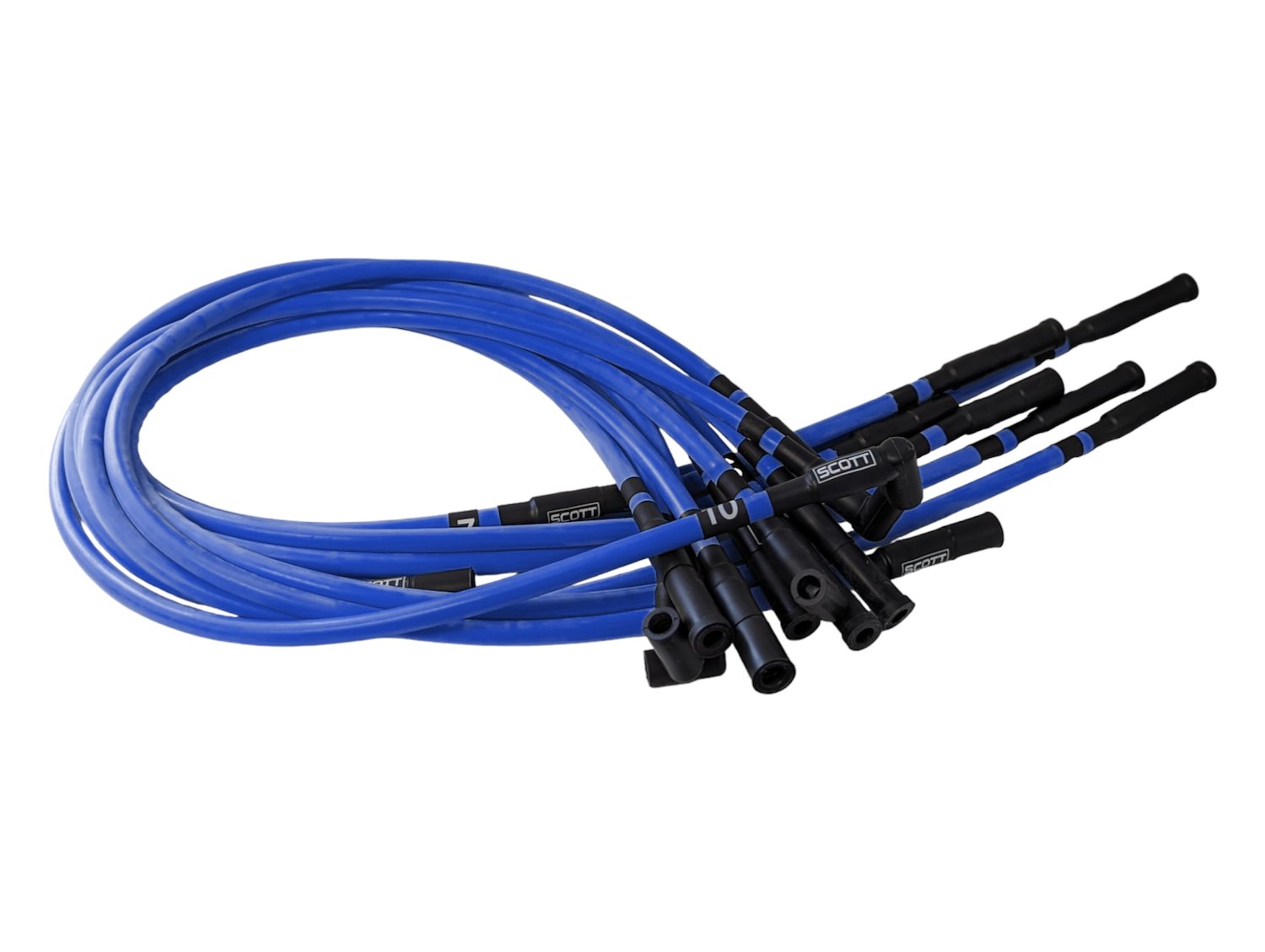 SPW-CH-690-I-4 High-Performance Silicone-Sleeved Spark Plug Wire Set for Dodge Viper (Gen-1) [Blue]