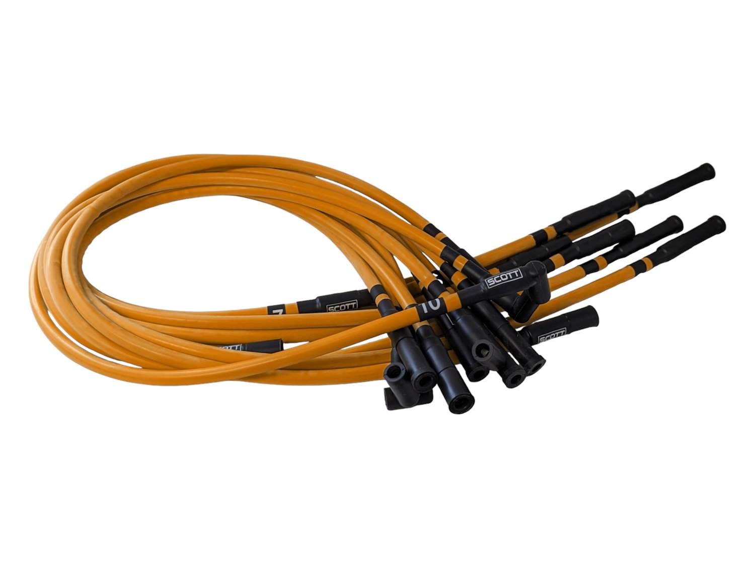 SPW-CH-690-I-5 High-Performance Silicone-Sleeved Spark Plug Wire Set for Dodge Viper (Gen-1) [Orange]
