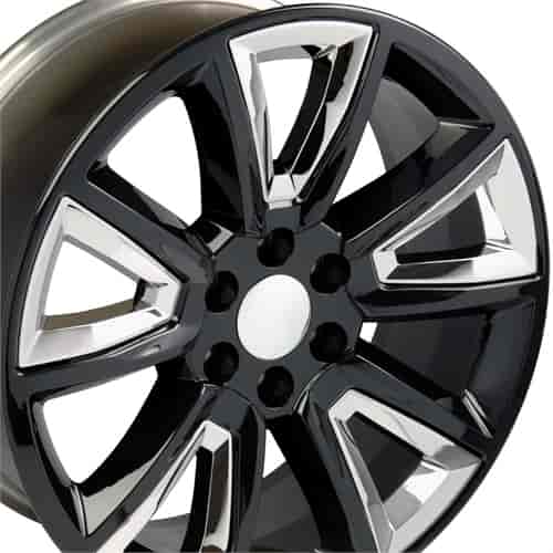 Chevrolet Tahoe Style Replica Wheel Black with Chrome Inserts 20x8.5
