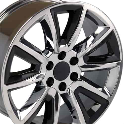 Chevrolet Tahoe Style Replica Wheel PVD Chrome with Black Inserts 20x8.5