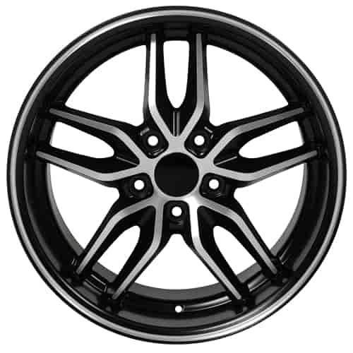 Chevrolet Corvette Deep Dish Wheel Replica Satin Black Machined Face 17x9.5