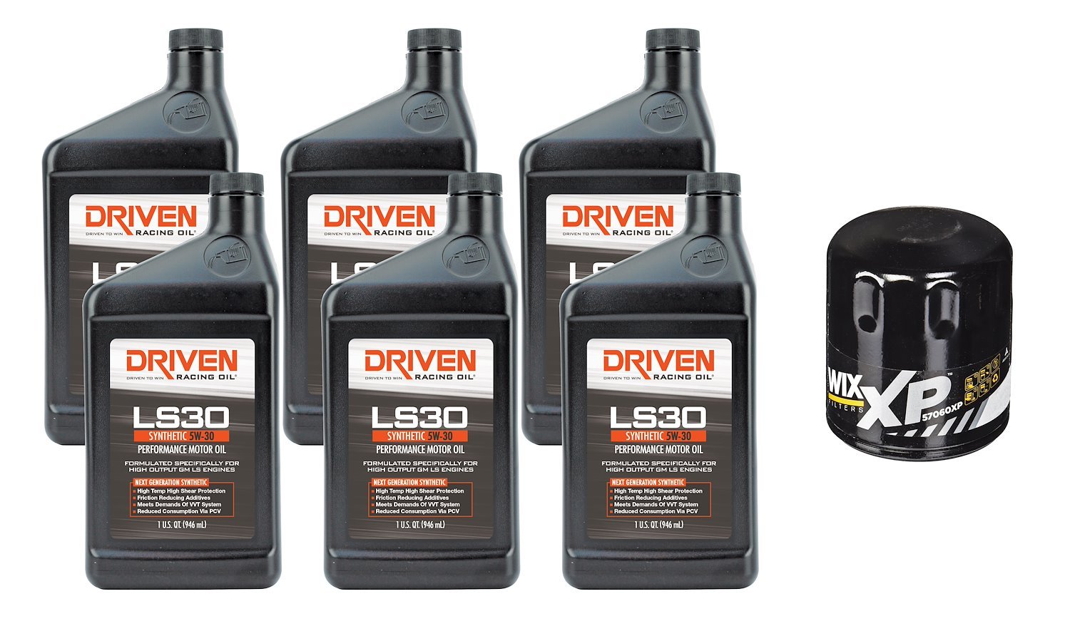 LS30 5W-30 Synthetic Oil Change Kit 2007-Up Gen IV GM Engines w/ 6 Qt. Capacity
