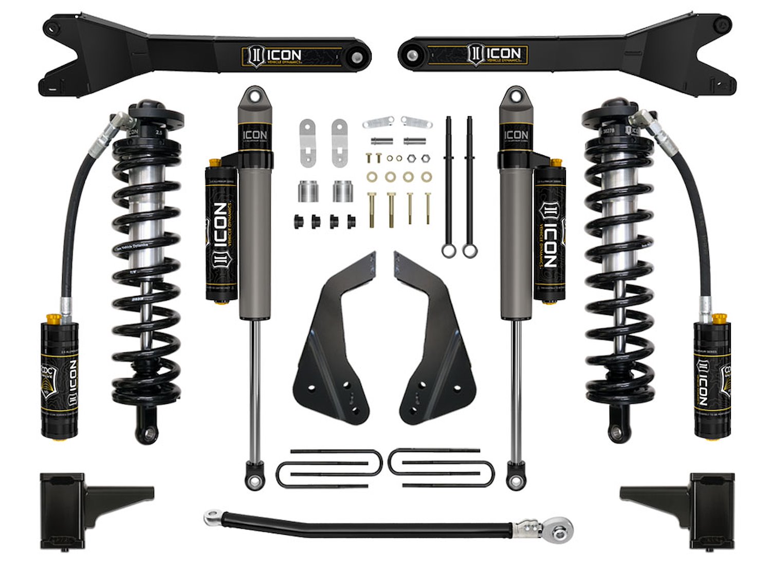 2005-2007 FORD F-250/F-350 SUPER DUTY 4-5.5 in. LIFT STAGE 4 COILOVER CONVERSION SYSTEM WITH RADIUS ARM