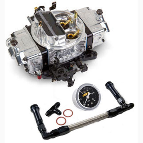 Ultra Double Pumper Carburetor Kit Includes: 850 cfm Carb with Manual Choke (Tumble Polish/Black )