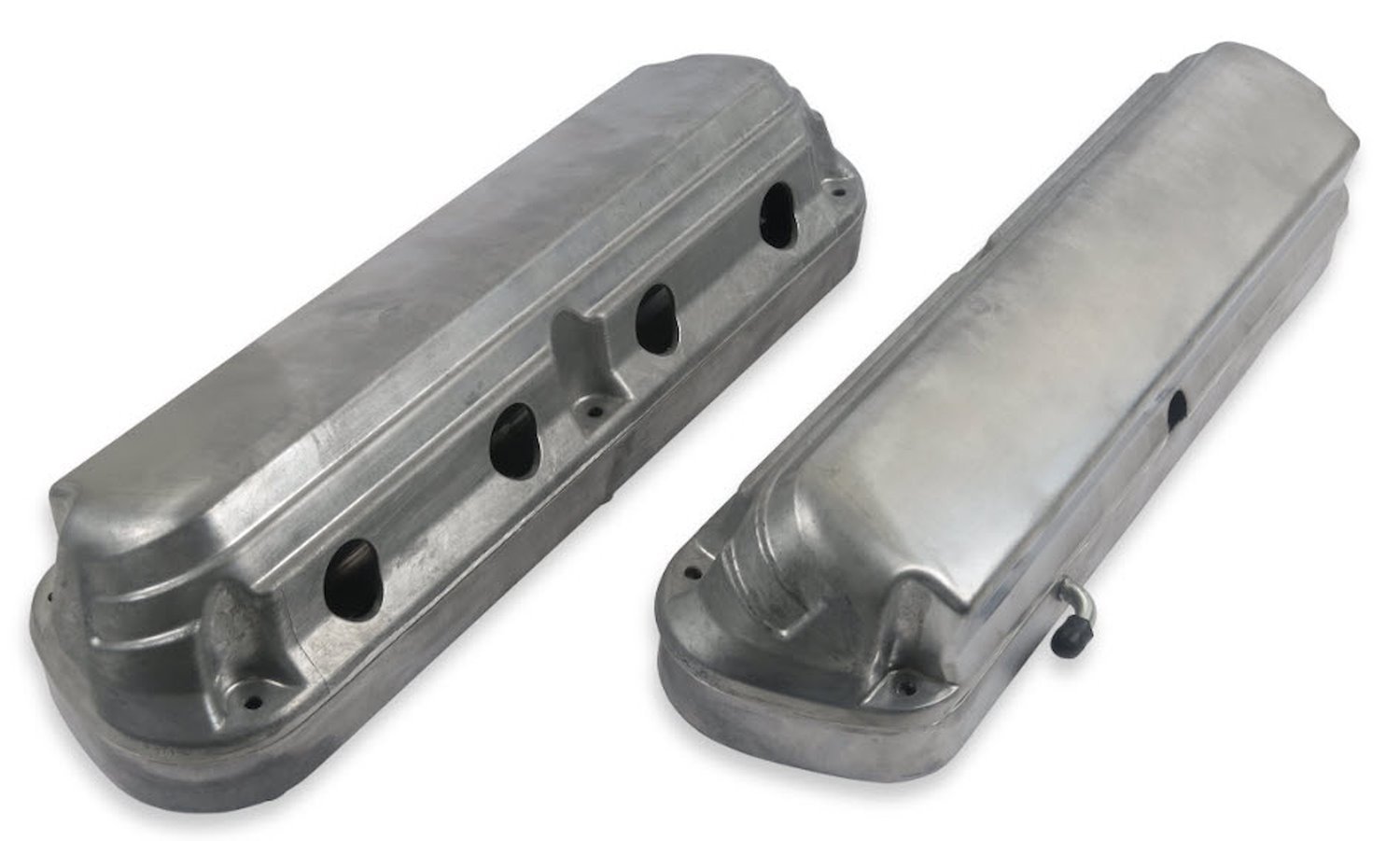 241-185 Ford Fox Body  Mustang-Style 2-Piece Cast-Aluminum Valve Covers for GM Gen III/IV LS Engines [Natural Finish]