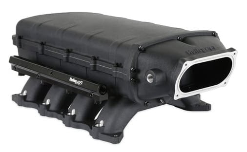 300-911BK Ultra Lo-Ram Modular Intake Manifold for Ford Coyote Engines w/150mm x 66mm Single Oval Throttle Body (Black)