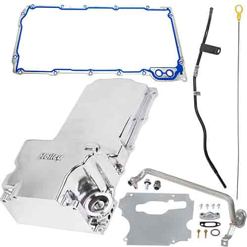 LS Engine Retrofit Oil Pan & Dipstick Kit Polished Finish Includes: