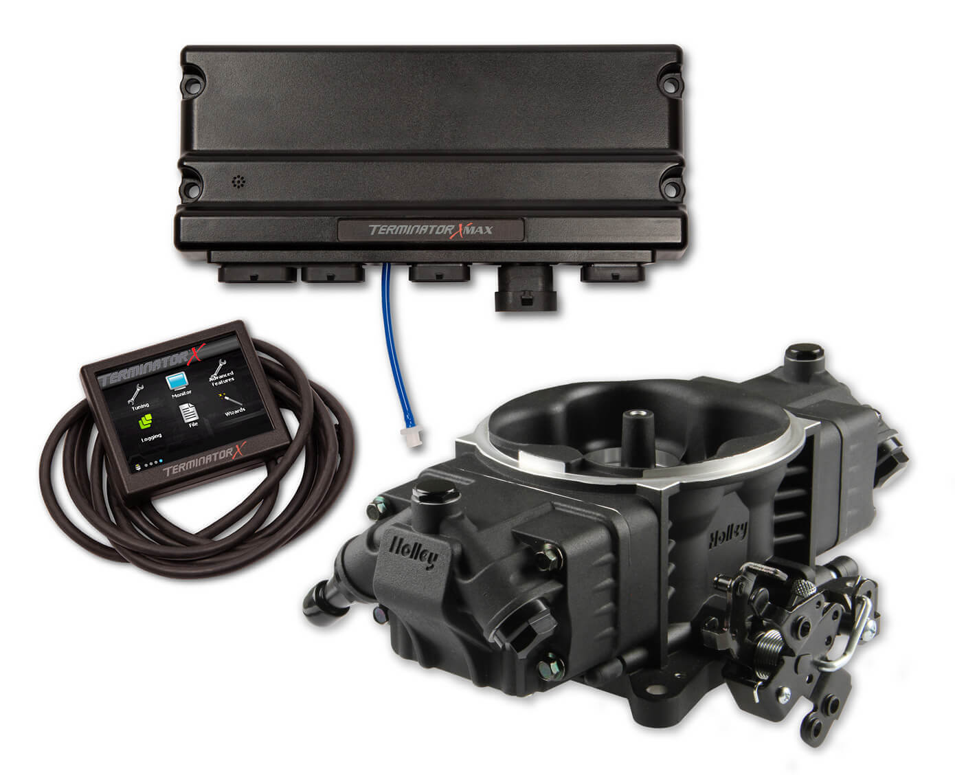 550-1029 Terminator X Max Stealth 4150 EFI System with Transmission Control for GM LS Engines with 24x Ignition [Black Finish]