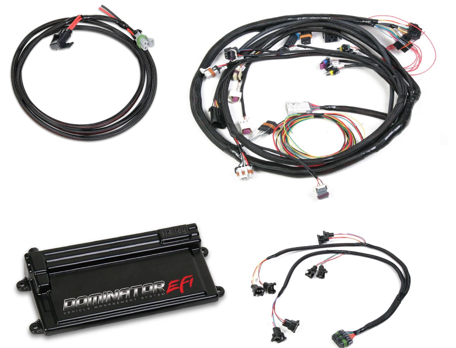 Dominator EFI ECU with Universal (Chevy & Chrysler Engines) Main Harness and EV1 Injector Harness