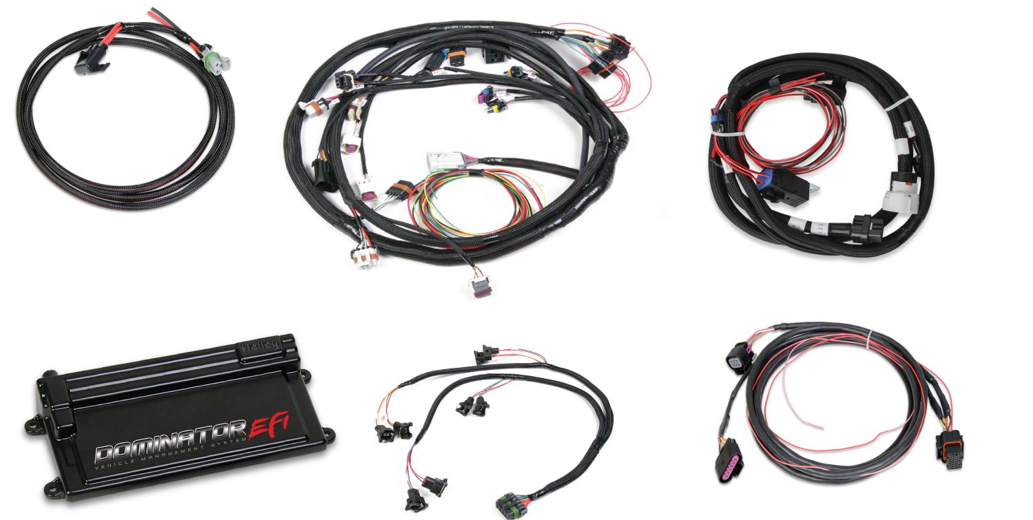 Dominator EFI ECU with GM LS2 Main Harness w/Transmission Control & Drive-By-Wire and EV1 Injector Harness