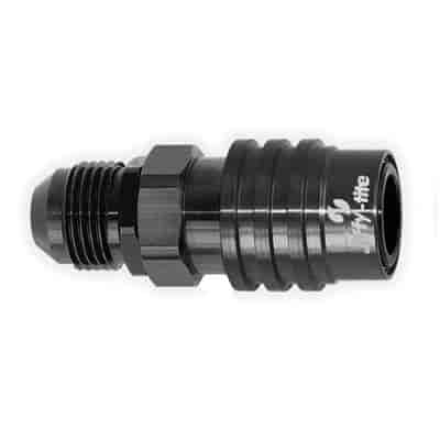Socket -4 AN Push Lock Hose End- Non-Valved EPDM Seals Black