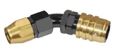 45DEG Elbow- Socket -4 AN Push Lock Hose End- Valved EPDM Seals