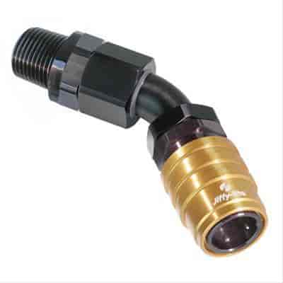 45DEG Elbow- Socket with 1/8IN. NPT Male- Non-Valved EPDM Seals Black