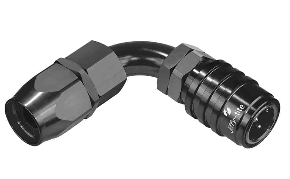 90DEG Elbow- Plug with -4 AN Push Lock Hose End- Non-Valved EPDM Seals