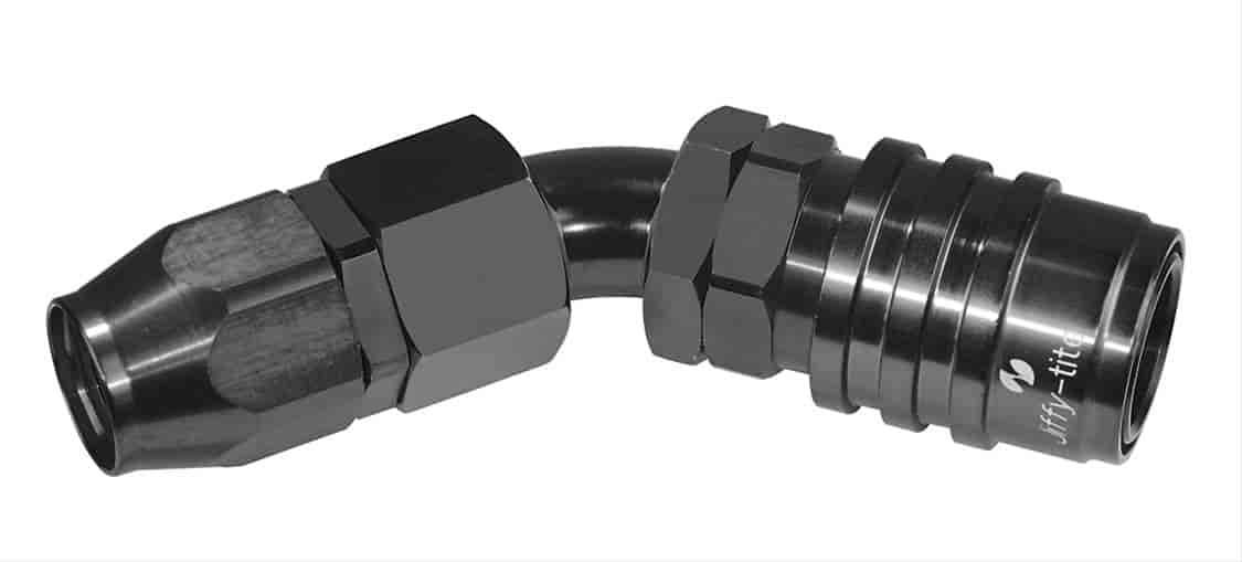 45DEG Elbow- Plug with -6 AN Push Lock Hose End- Non-Valved EPDM Seals