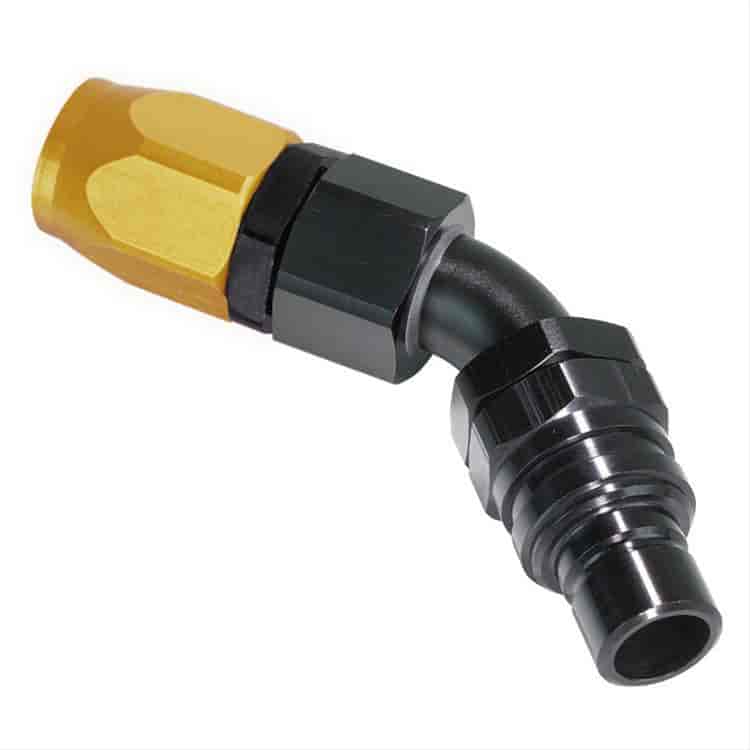 45DEG Elbow- Plug with -6 AN Re-usable Nut- Non- Valved- Buna Seals