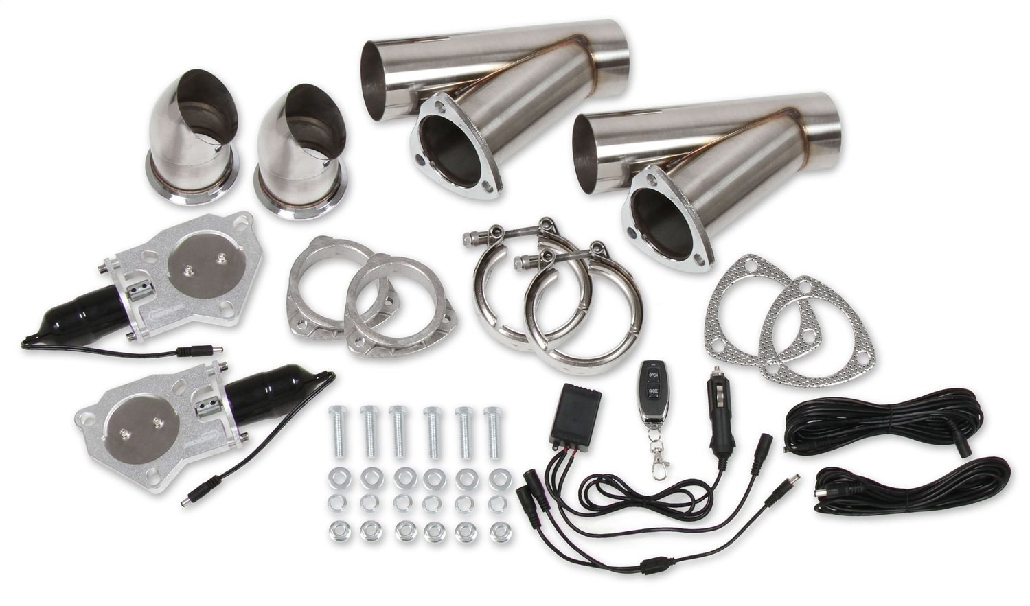 11052HKR Street Tease 3 in. Dual Electric Exhaust Cut-Out Kit with Remote