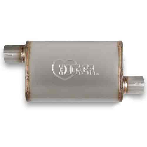 VR304 Satin Stainless Steel Muffler 3" Inlet/Outlet