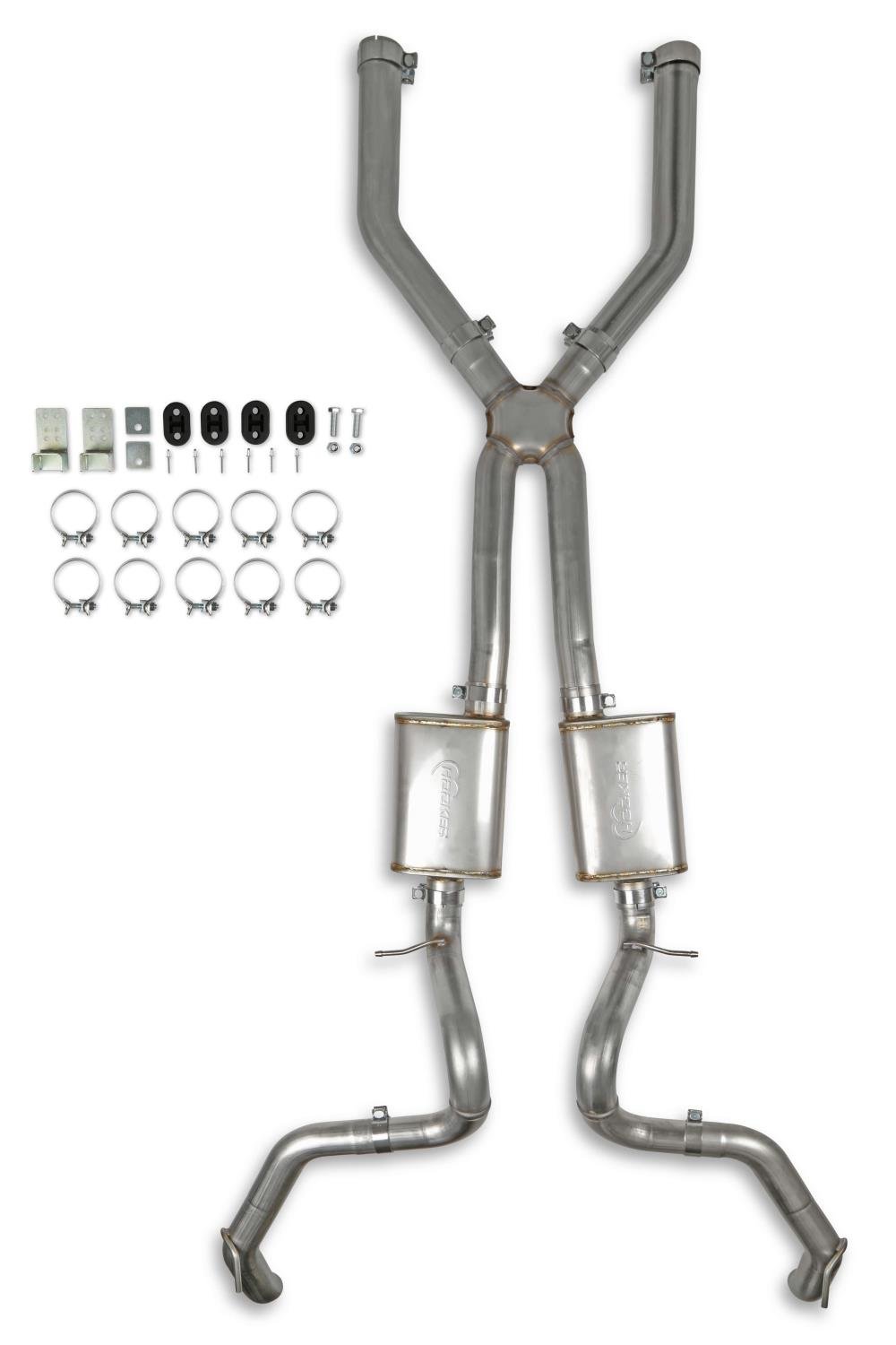 Blackheart Crossmember-Back Dual 3 in. Stainless Exhaust System for 1975-1981 Chevy Camaro, Pontiac Firebird