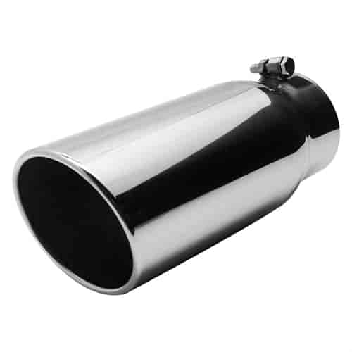 Chrome Stainless Steel Exhaust Tip Rolled Angled 5"