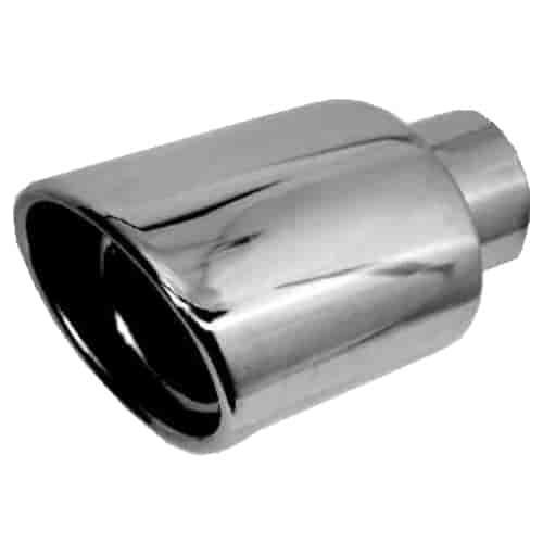 Chrome Stainless Steel Exhaust Tip Rolled Double Wall 3"
