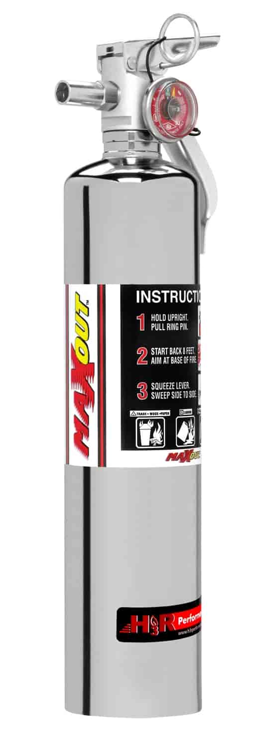 MaxOut Dry Chemical Fire Extinguisher Chrome 2.5-lb bottle