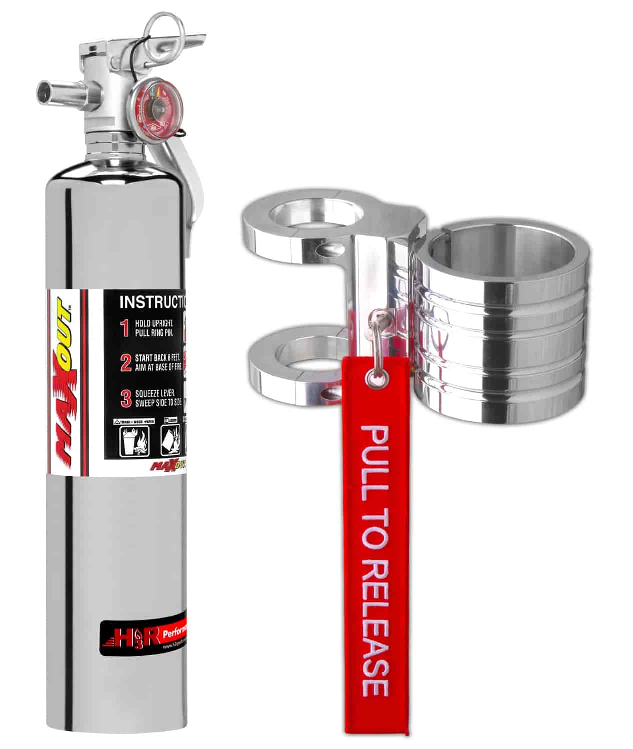 MaxOut Dry Chemical Fire Extinguisher Kit Chrome 2.5-lb bottle