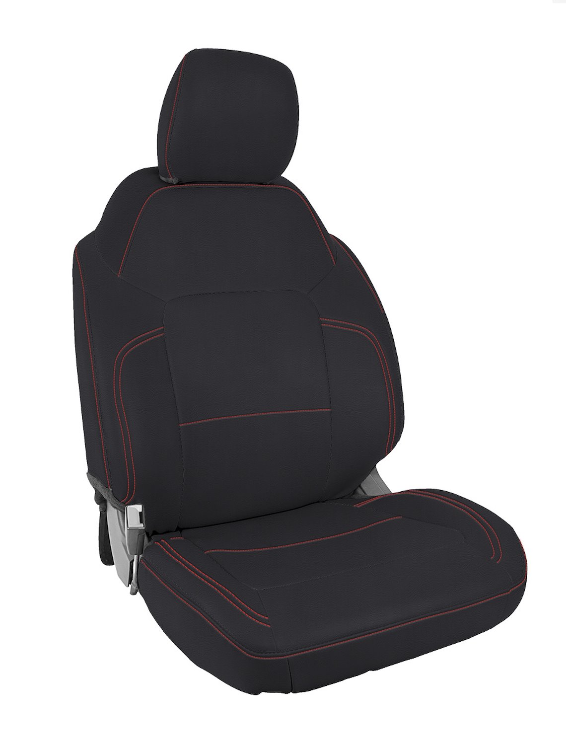 B058-01 Front Seat Covers, 21-22 Bronco; 2-Door [Black/Red Stitching]