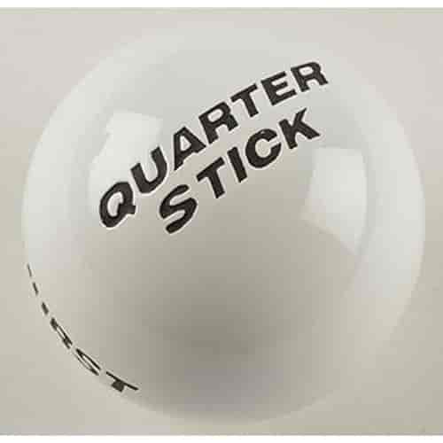 White Replacement Shifter Knob Plastic Ball with Quarter Stick and Hurst Names