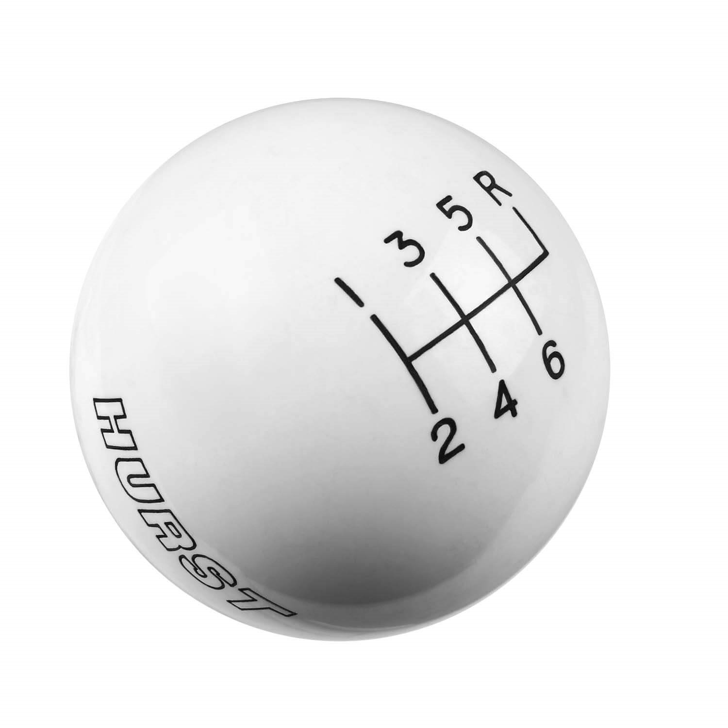 White Classic Shifter Knob 6-Speed with Reverse on Right/Forward/Up