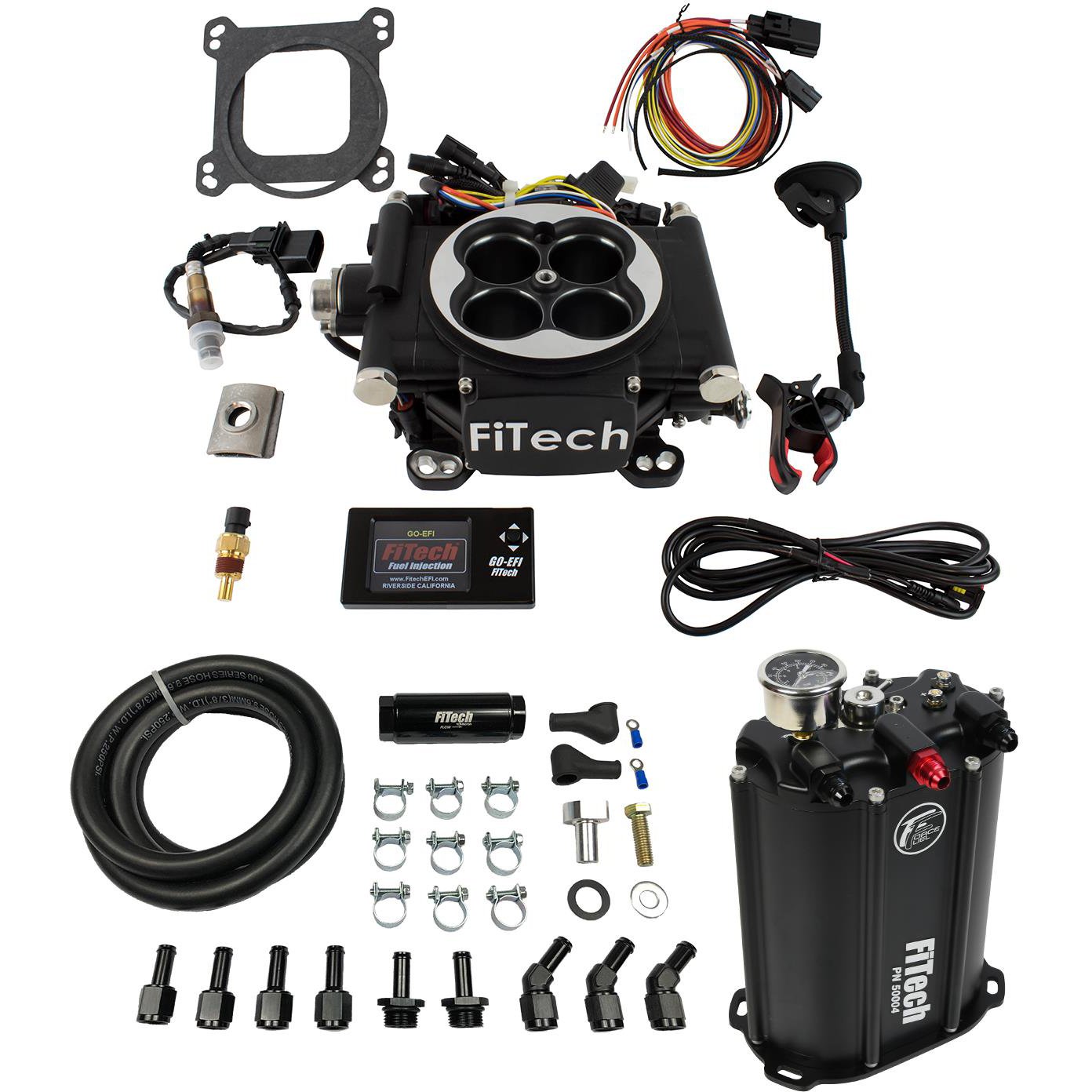 35202 Go EFI 4 600 HP Matte Black EFI System with Force Fuel Delivery Master Kit