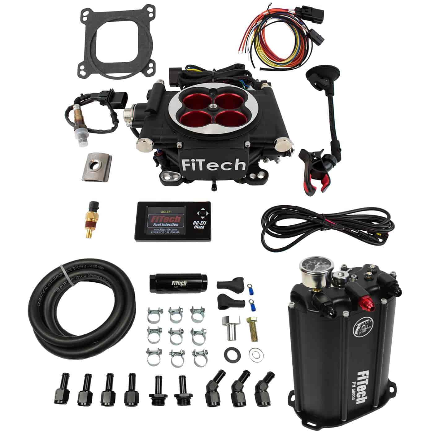 Go EFI-4 Power Adder 600 HP Throttle Body System Master Kit with Force Fuel System