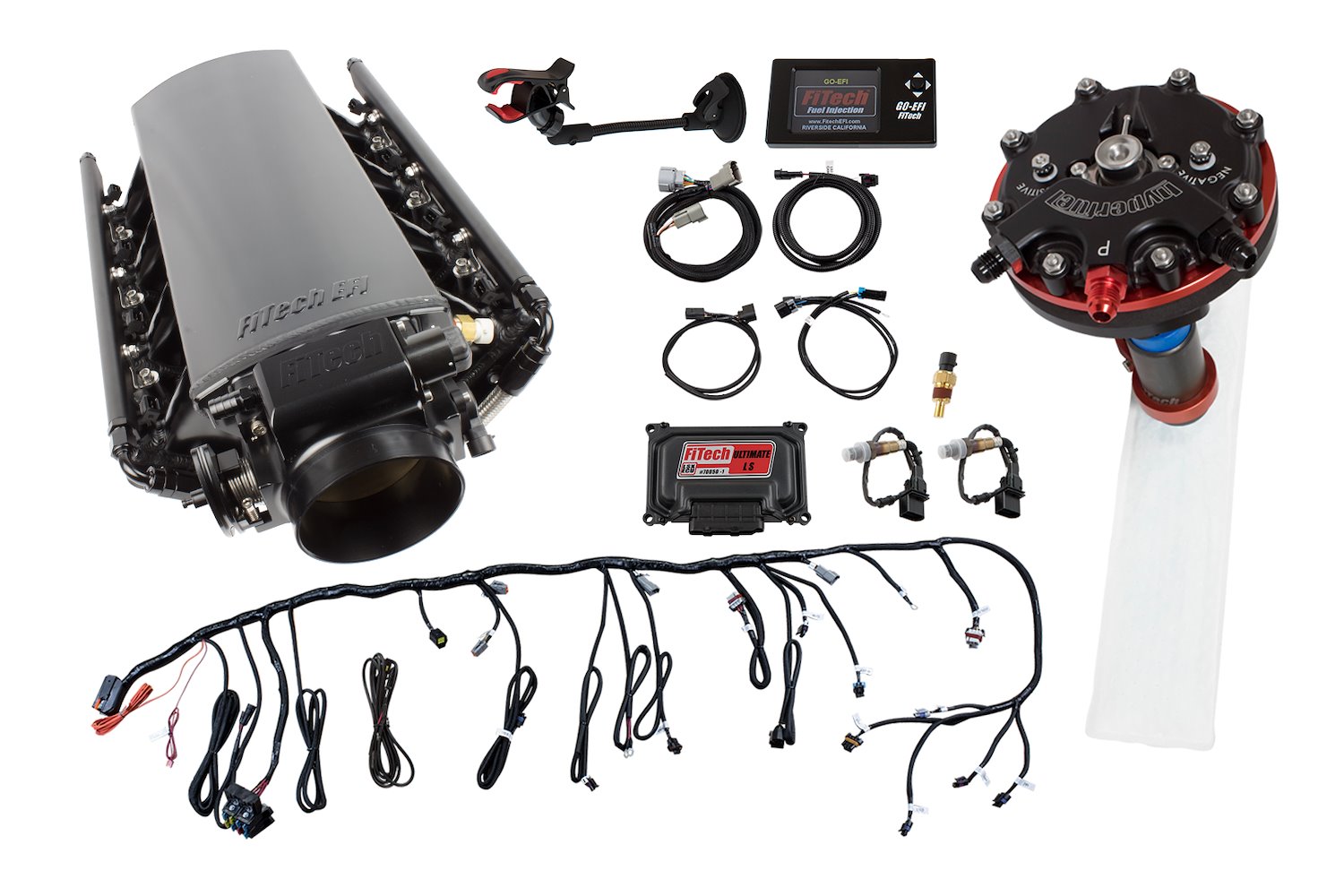 Ultimate LS EFI Fuel Injection System LS3/L92 750 HP with Transmission Control and Hy-Fuel Single Pump Regulated In-Tank Retrofi